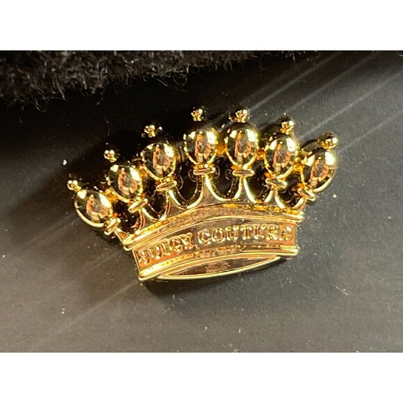 Juicy Couture Newsboy Black Cap Hat Crown Charm Cabbie One Size Wool - Picture 5 of 6